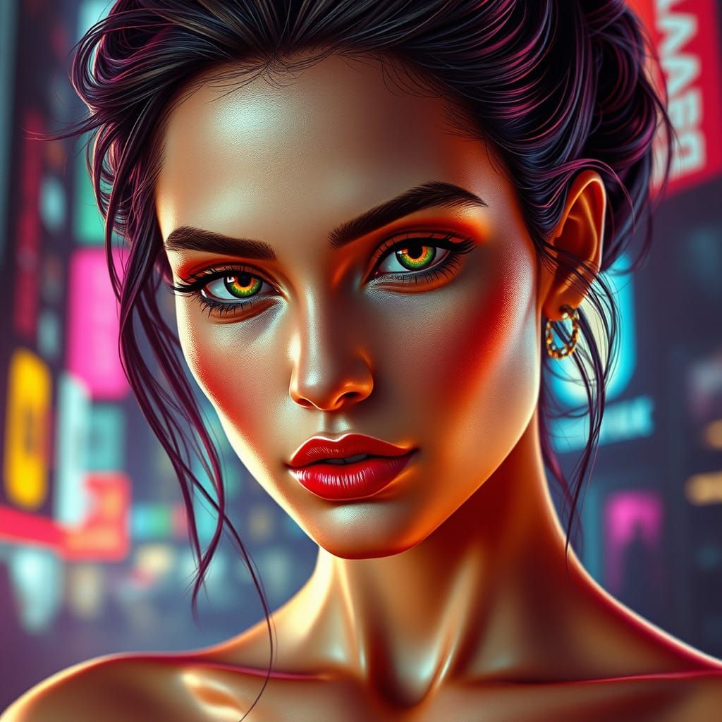 Surreal Hyper-Realistic Portrait in Concept Art Style