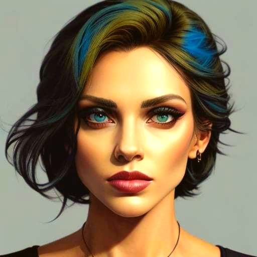 Abstract Green and Blue Composition