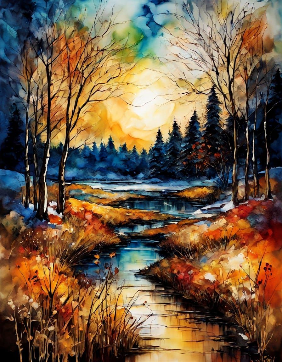 Winter Thaws: AI Art Depicts Shifting Climate