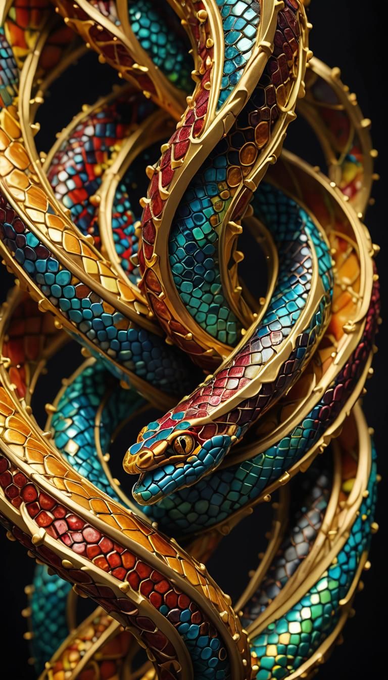 Luminescent Double Helix Macro Photograph