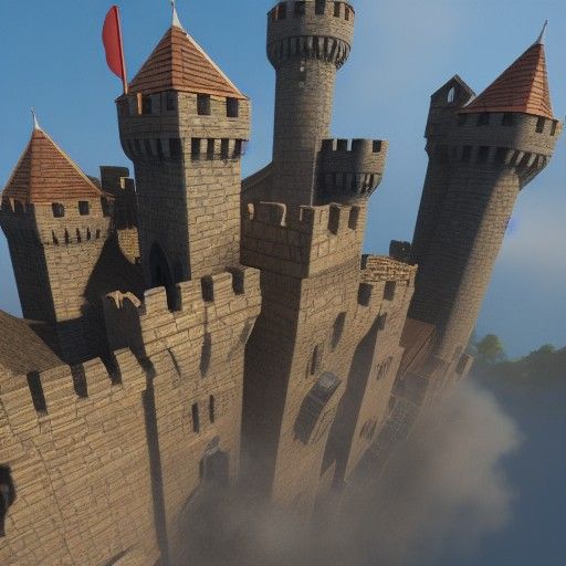 Castle Ablaze: A Blocky 3D Rendering