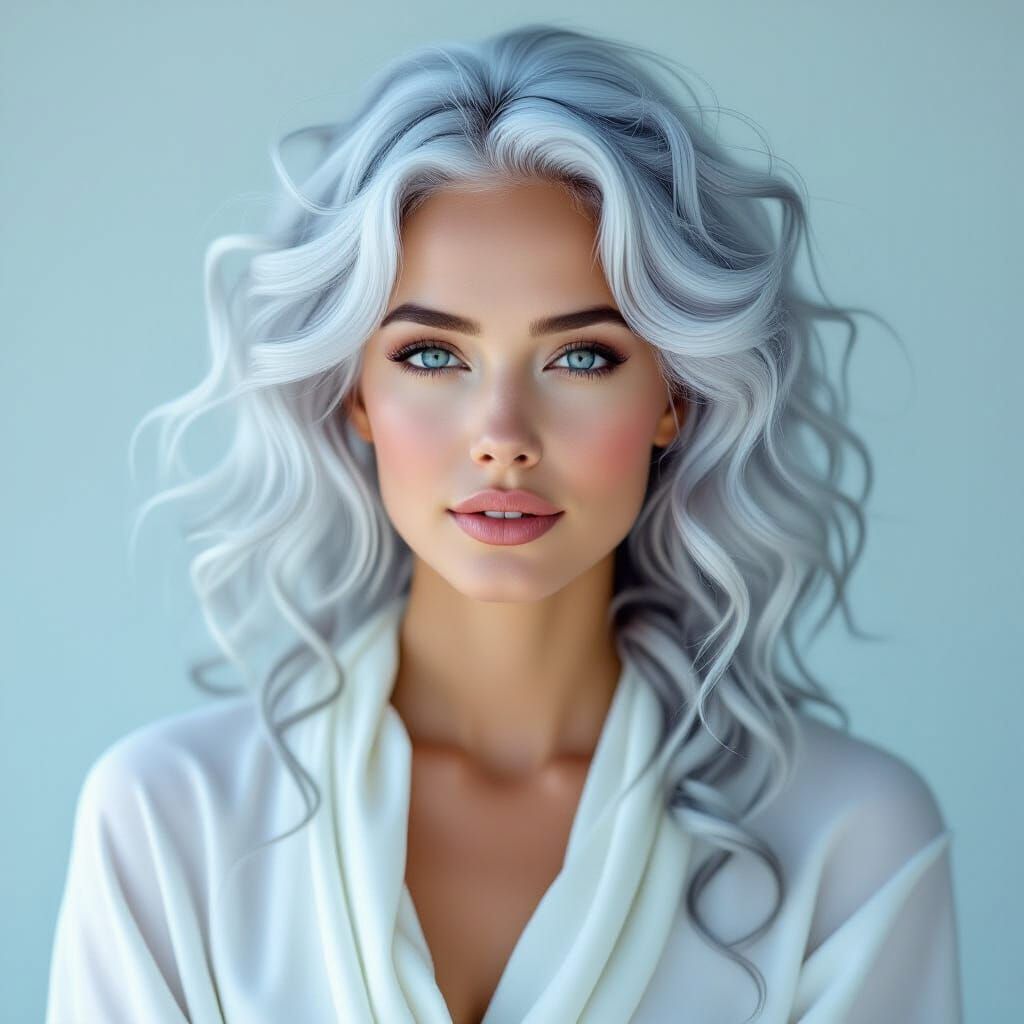 Unique Hairstyle in Shades of White