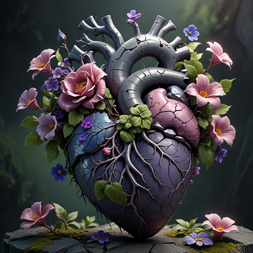 Healing Heart Blooms with Radiant Colors