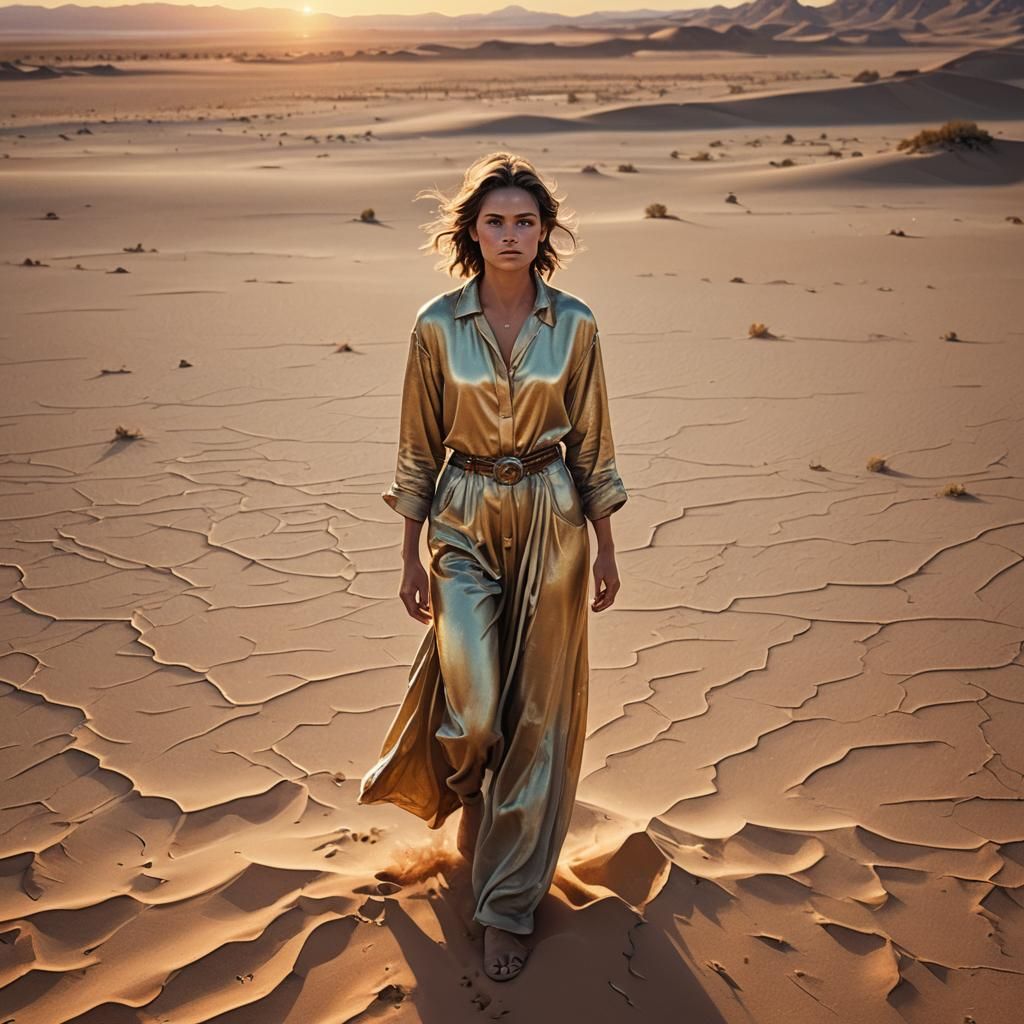 Hyperrealistic Desert Woman in Ash Thorp Style