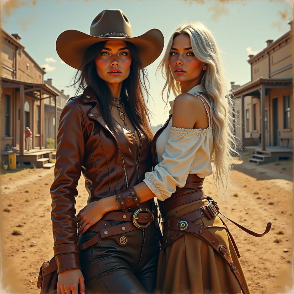 Western Women in Remington, Caravaggio and Frazetta Style