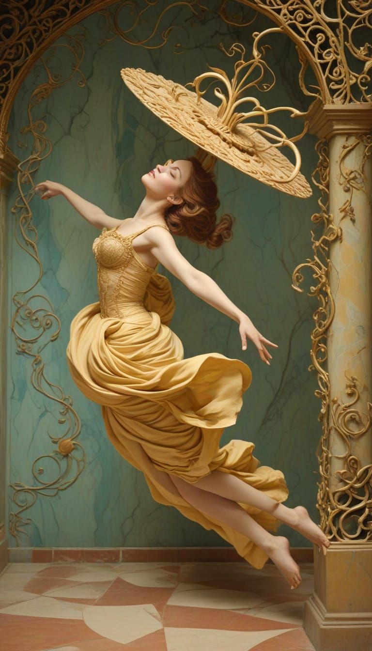 Dada Opera "Levitation" in Art Nouveau Style