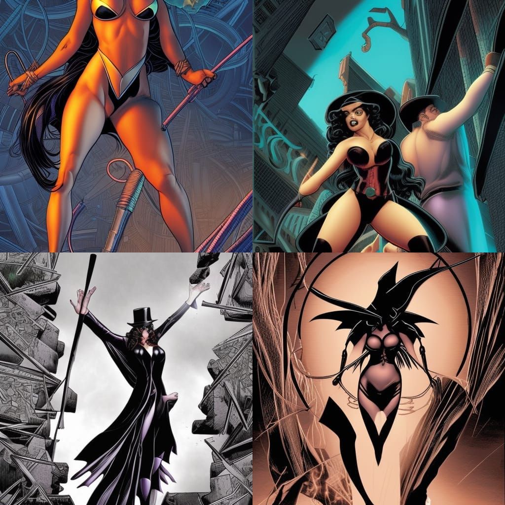 Giantess Bends Down: Comic Book Art