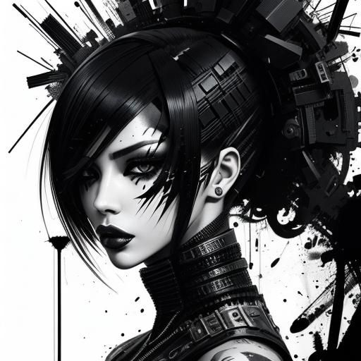 Women in sleek dress by Russ Mills (Byroglyphics)