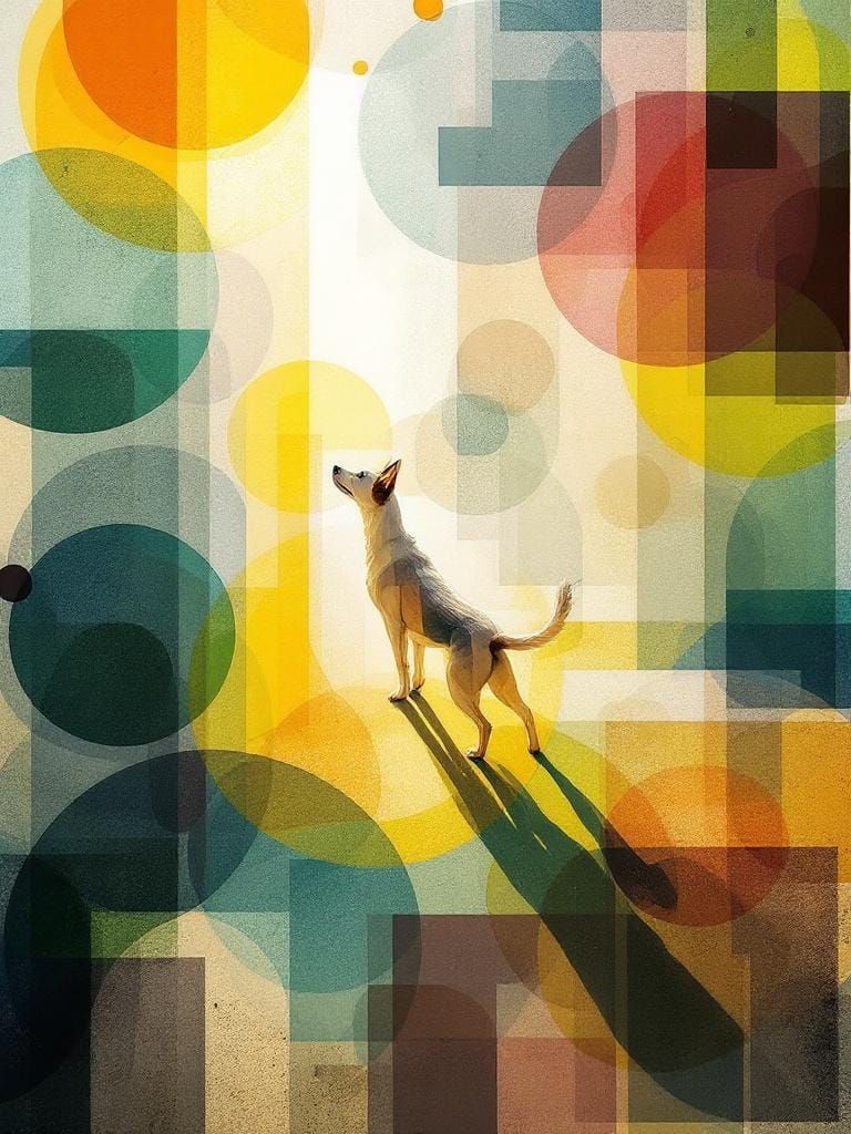 Old Dog in Sun as Abstract Expressionism