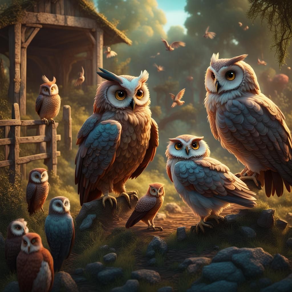 Fantastical Farm Animals Seek Owl Wisdom