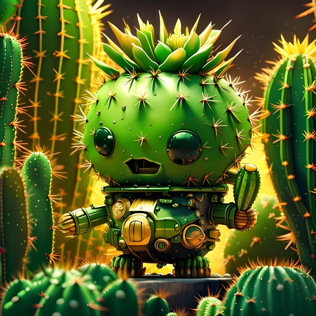 Baby Cactus Robot Fusion