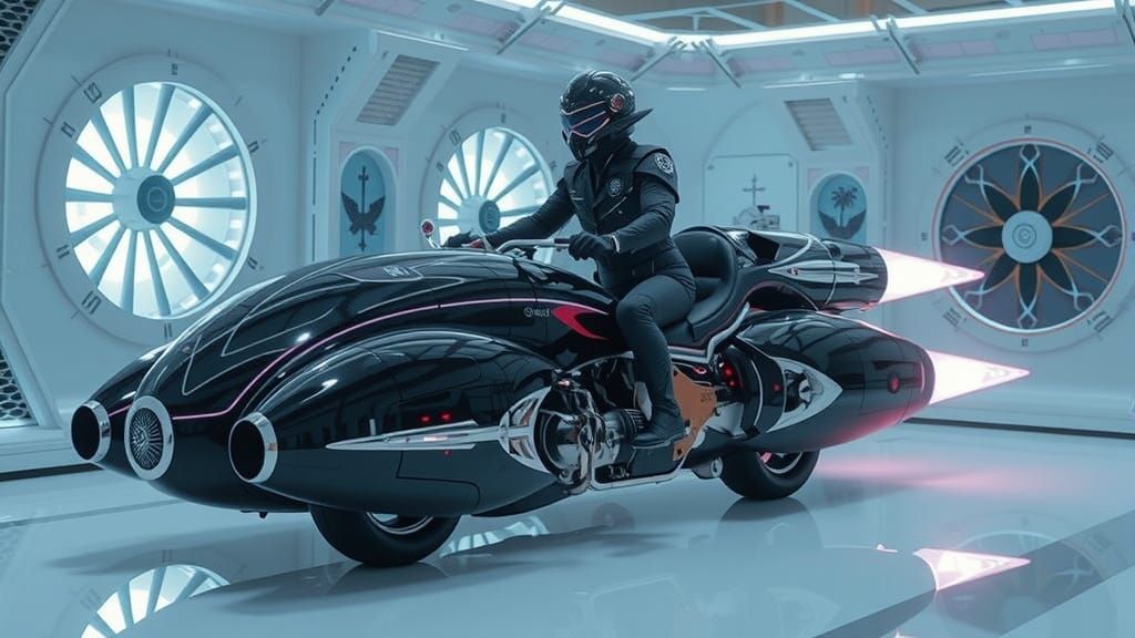 Mecha-Vampire Pilot Rides Steampunk Vehicle