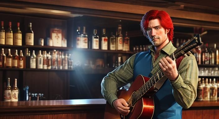 Troubadour Sings to Bartender in 1970s Honky-Tonk
