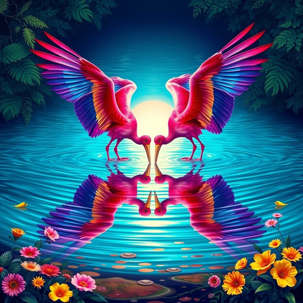 Canvas filled edge to edge. Thaneeya McArdle Psychedelic style using vibrant acrylics with intricate layering Electric R...