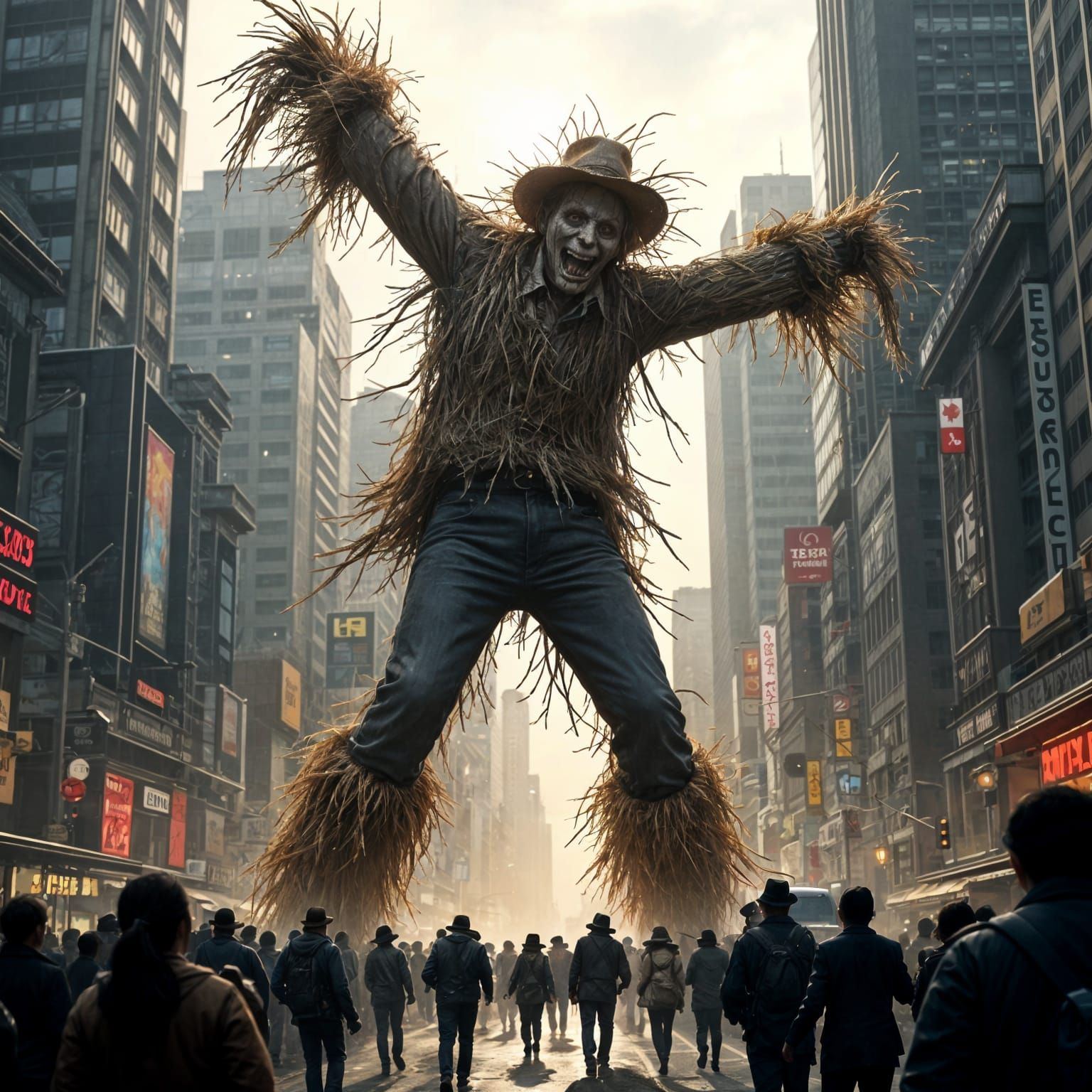 Scarecrow's Chaotic Rampage Through Metropolis in Hyperreali...
