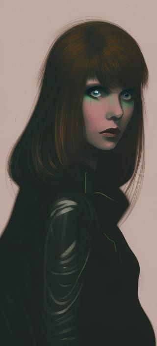 Sci-Fi Romance Book Cover in Cyberpunk Style