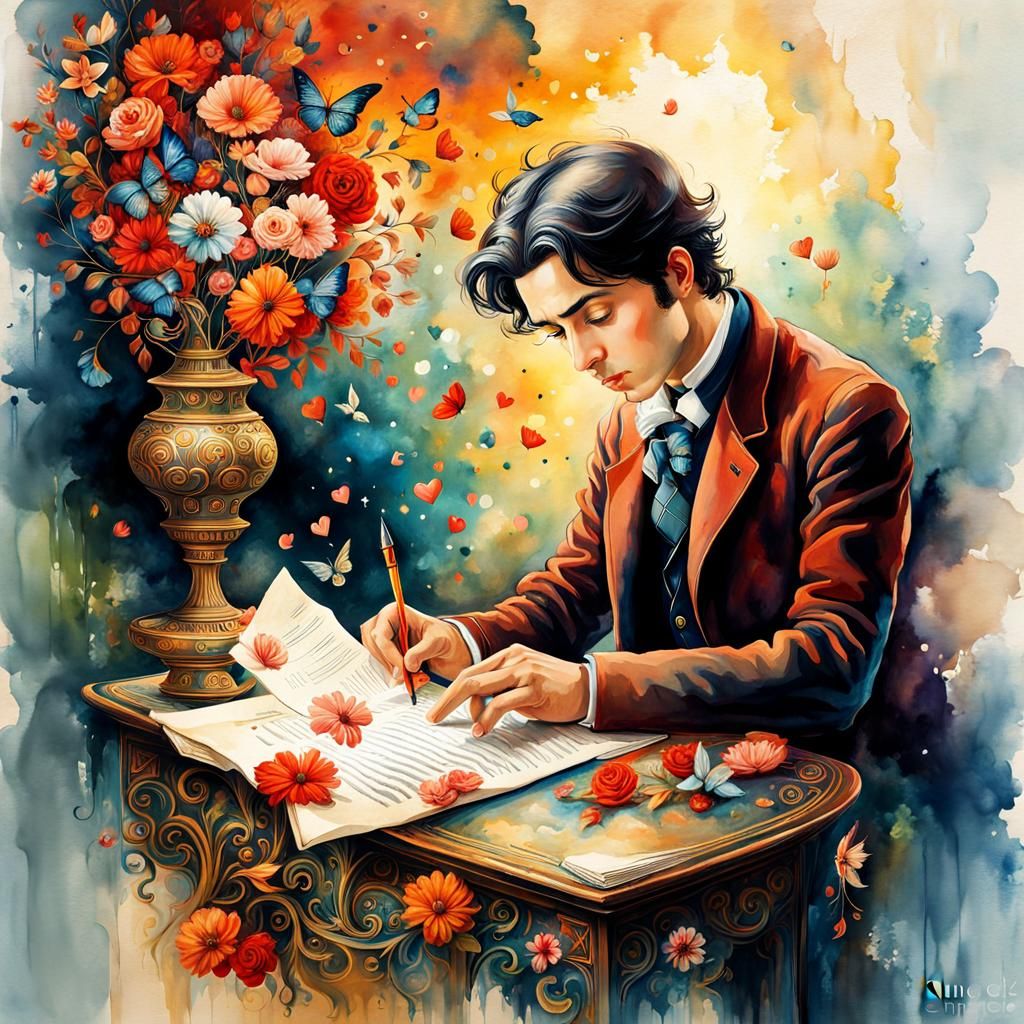 Love Letter: Double Exposure Watercolor Art