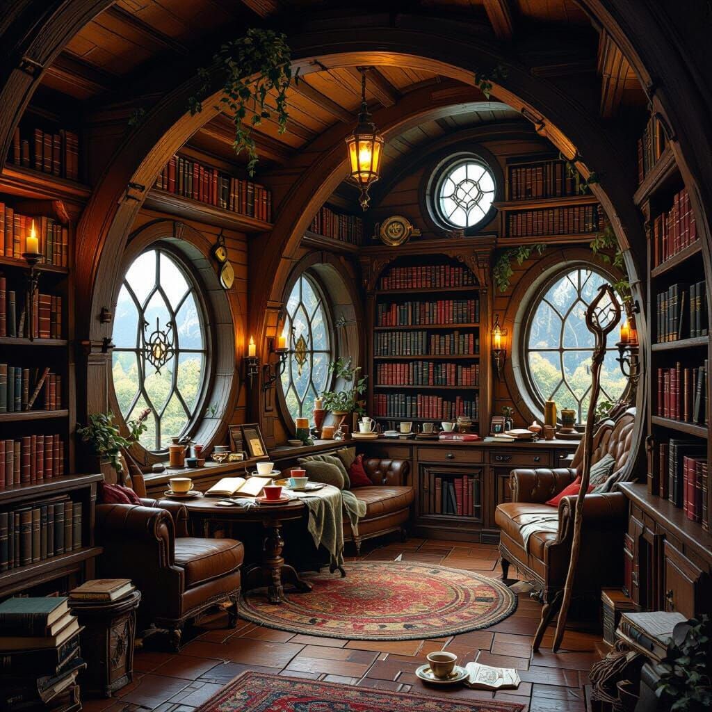 Romantic Hobbit Bookshop Inspired by Lord of the Rings