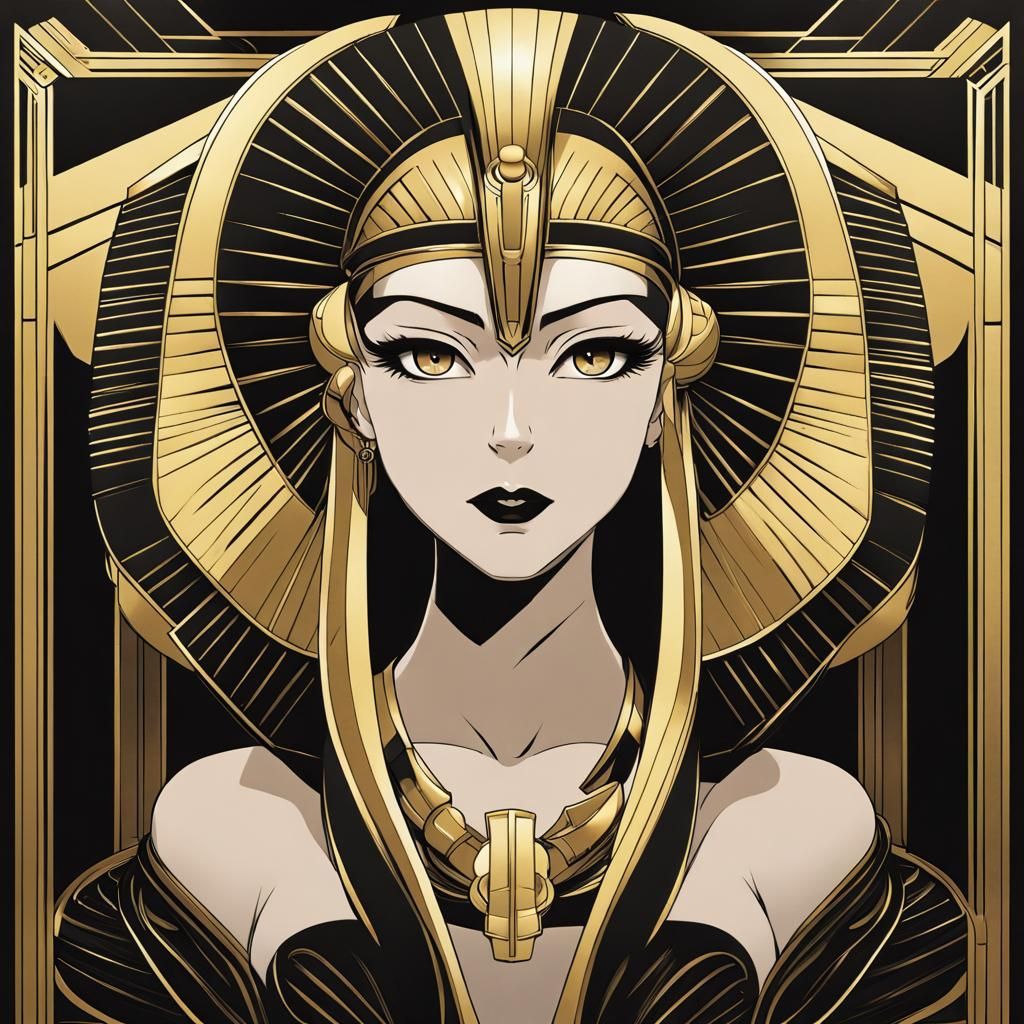 Art Deco Sphinx in Anime Manga Style