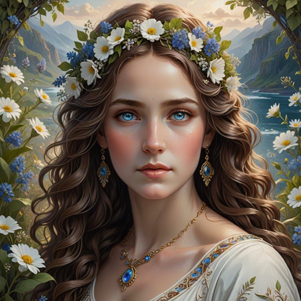 Eileithyia Goddess of Childbirth in Elegant Portrait