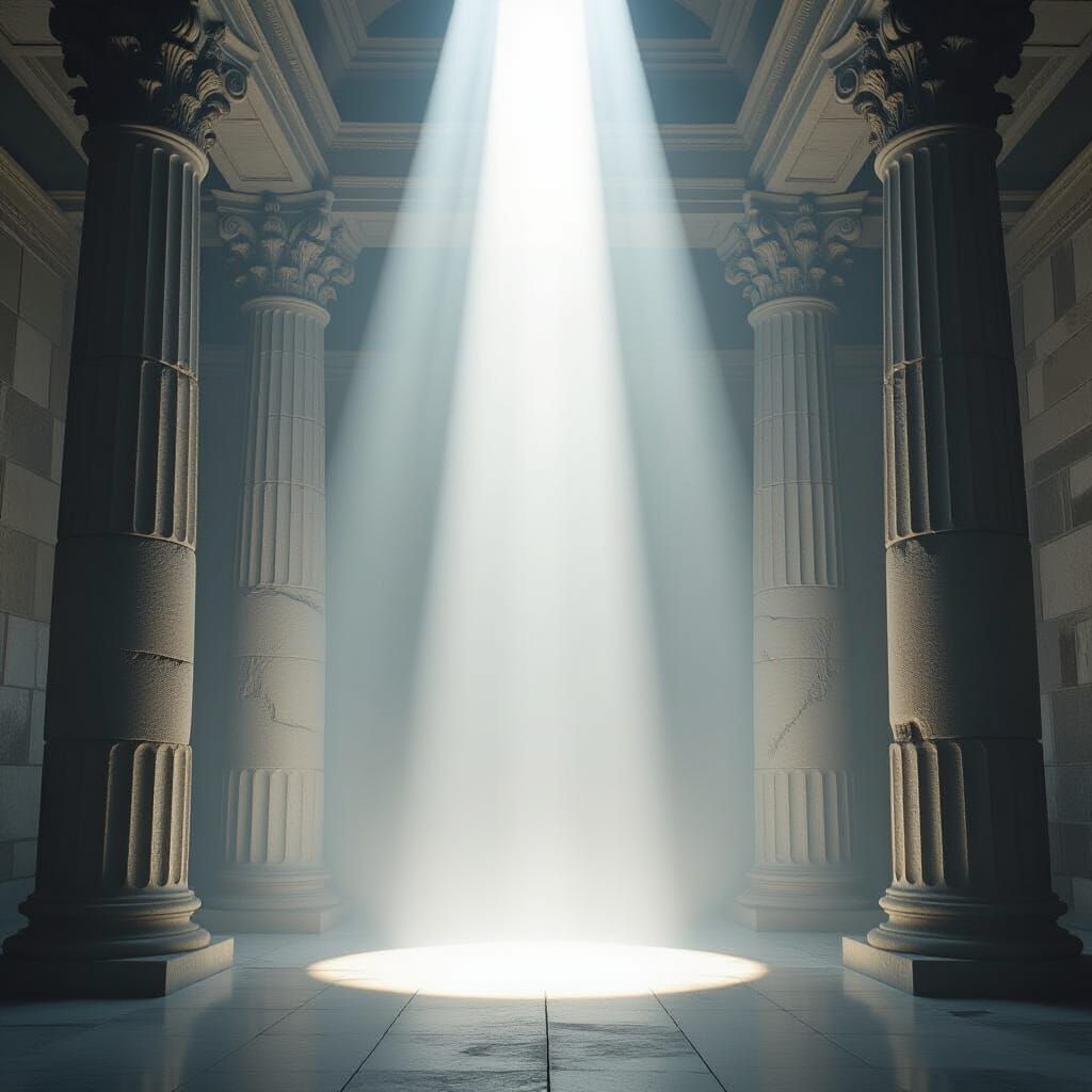 Epic White Light Emanates From Ancient Stone Pillars