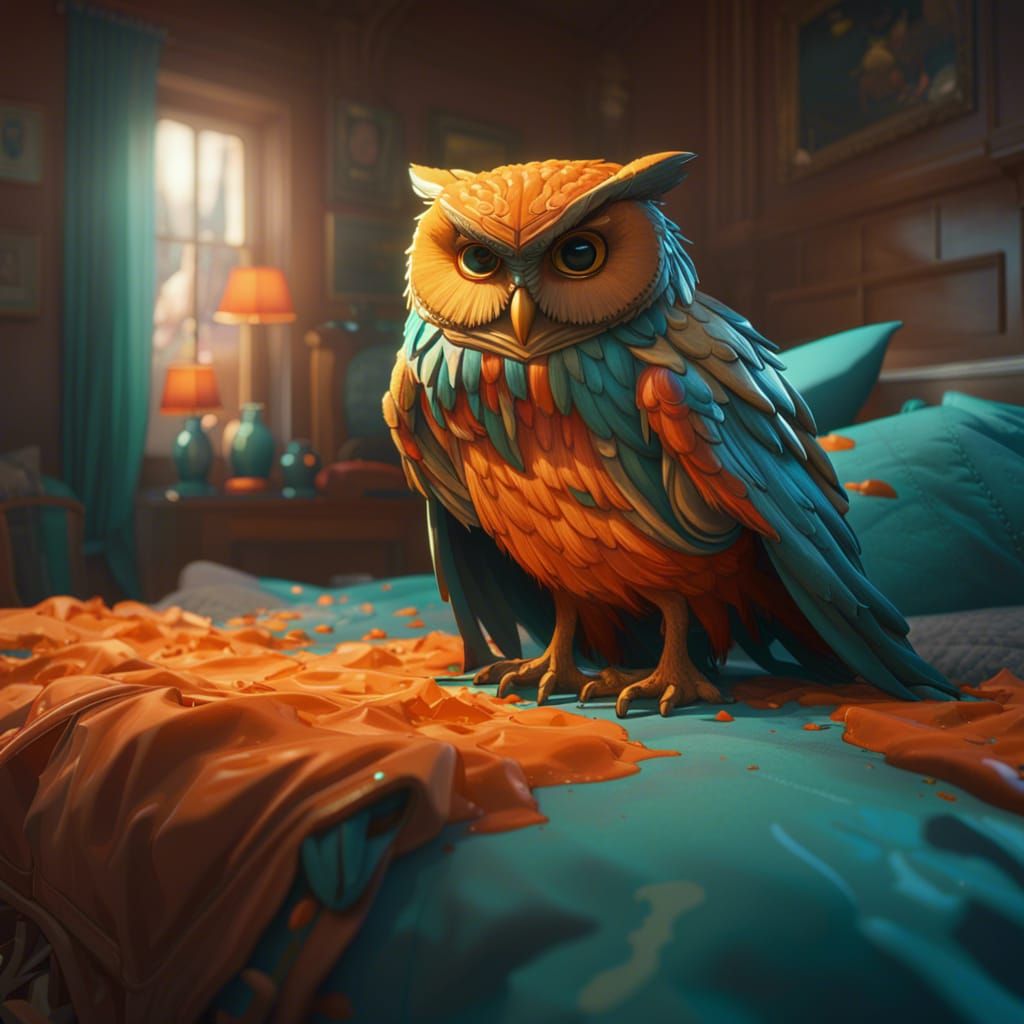 Owl Makes Bed: Hyperdetailed Concept Art