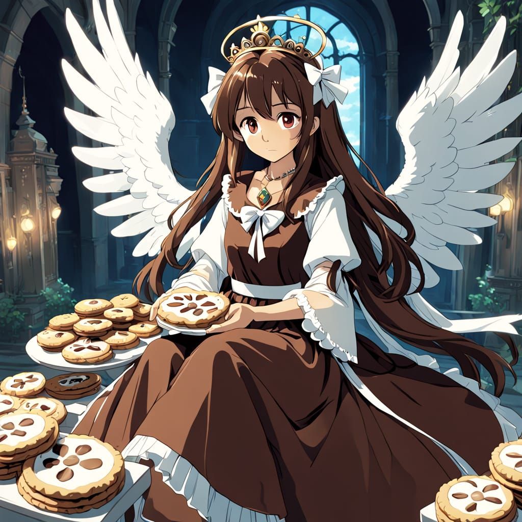 Anime Princess Cookie Queen in Chocolate Brown Haute Couture
