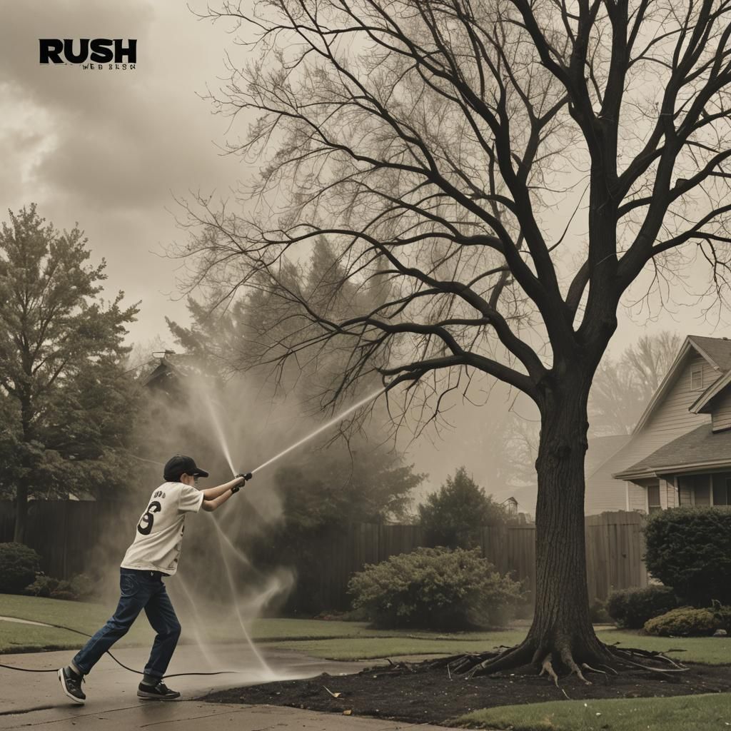 Surreal Album Art: Tree Versus Pressure Washer