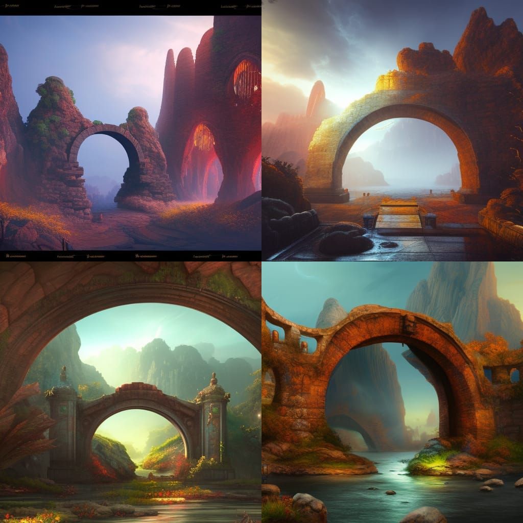 Stone Arch Portal to a Fantastical World