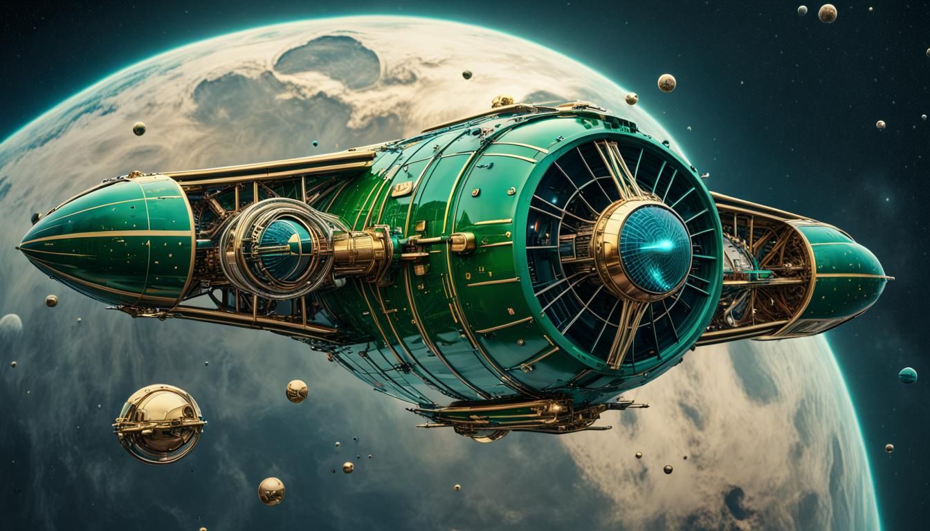 Star Cruiser in Orbital Free Fall, Rennie Mackintosh Style