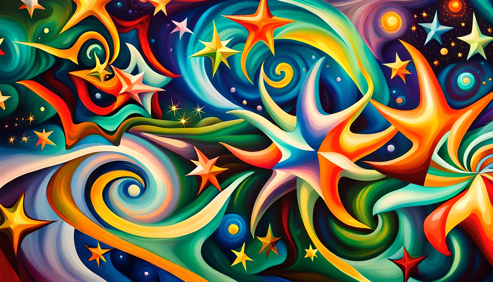 Iridescent Stars in Electromagnetic Plasma: Impasto Naive Ar...