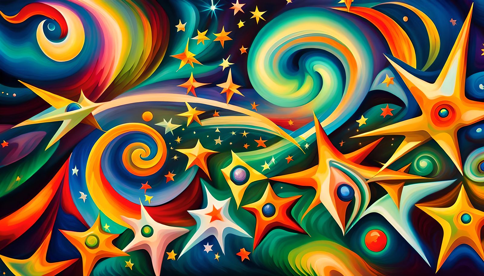 Iridescent Stars Connected in Electro Magnetic Plasma