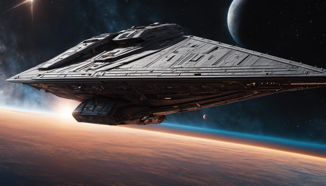 Sinister Super Star Destroyer in Cosmic Space