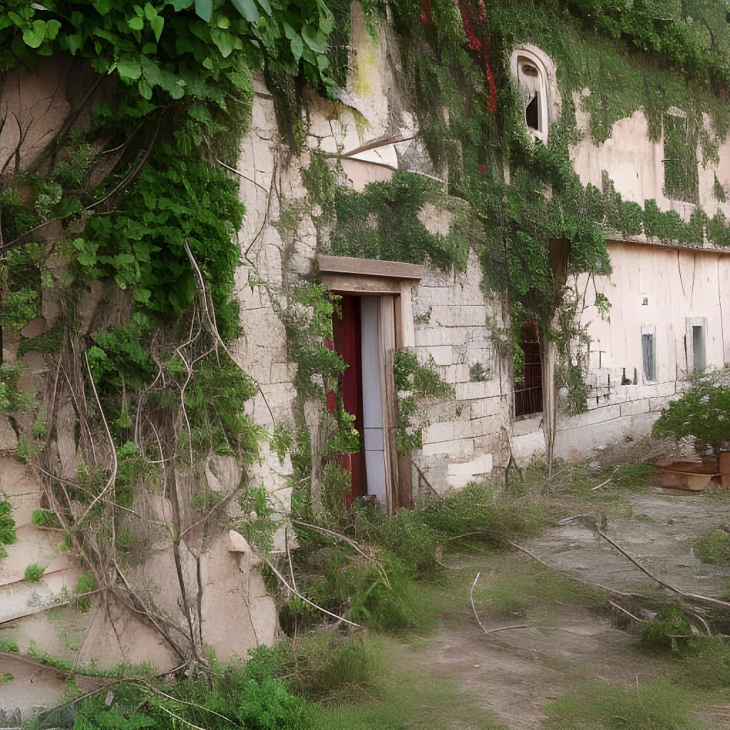 Abandoned Mediterranean Village with Vines