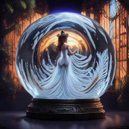 Whimsical Night Scene with Giant Snowflake and Cityscape