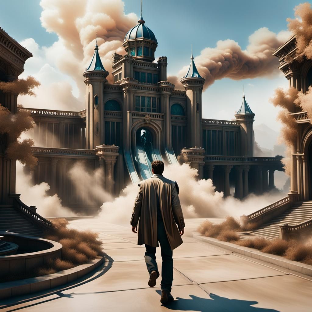 Mystical Theme Park with Steampunk Architecture