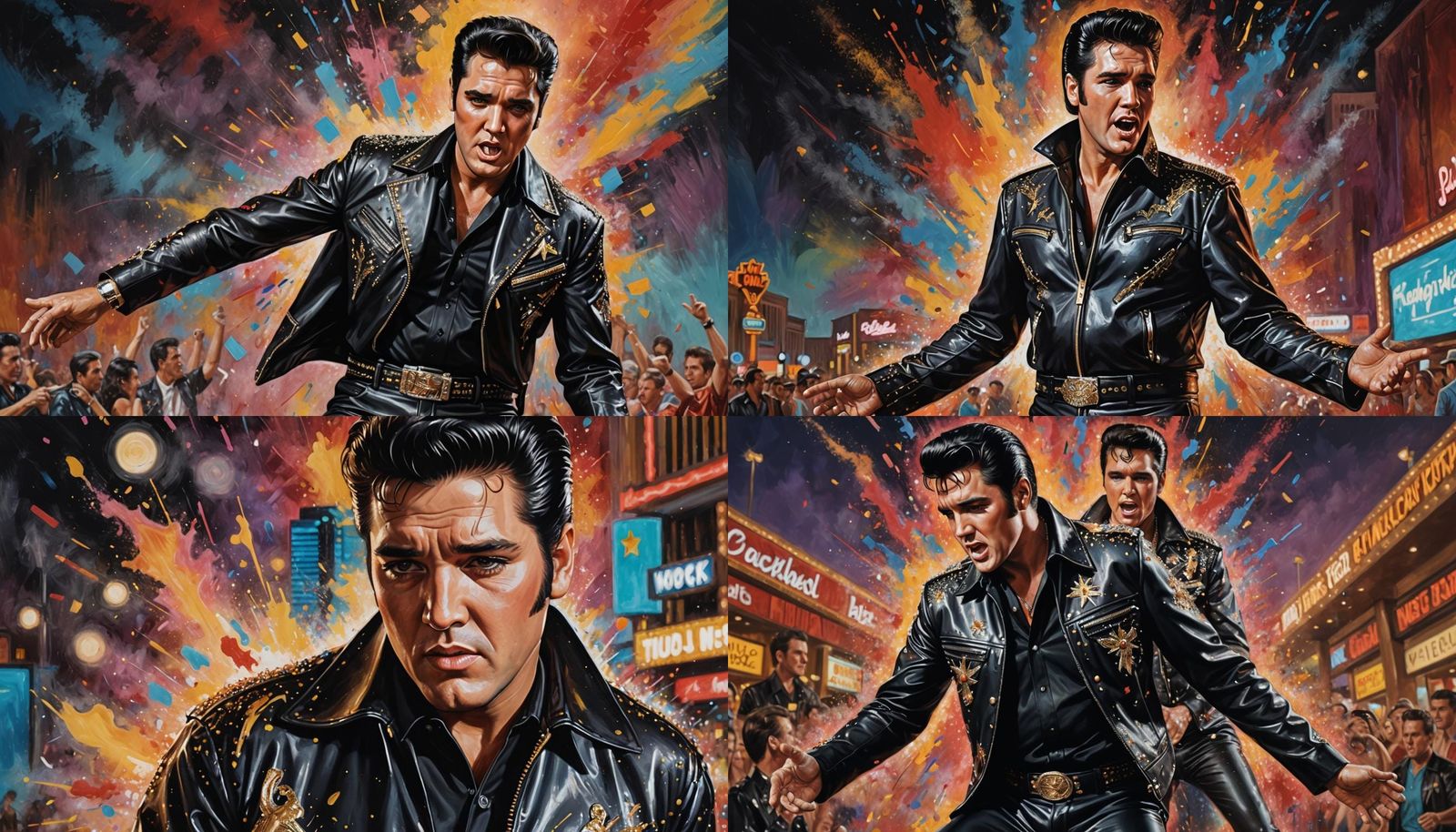 Elvis Presley Performing in Vegas: Hyperrealistic Portrait