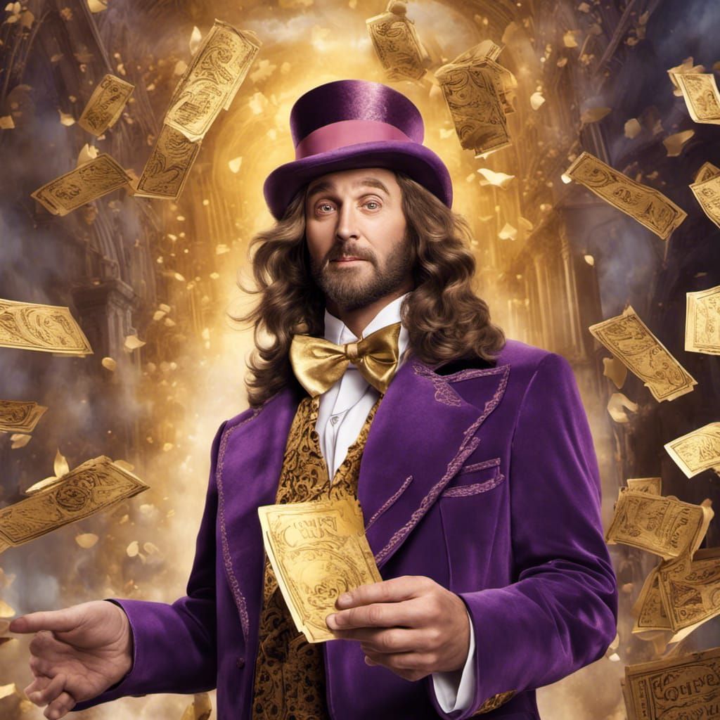 Jesus as Willy Wonka: A Fantastical Digital Painting