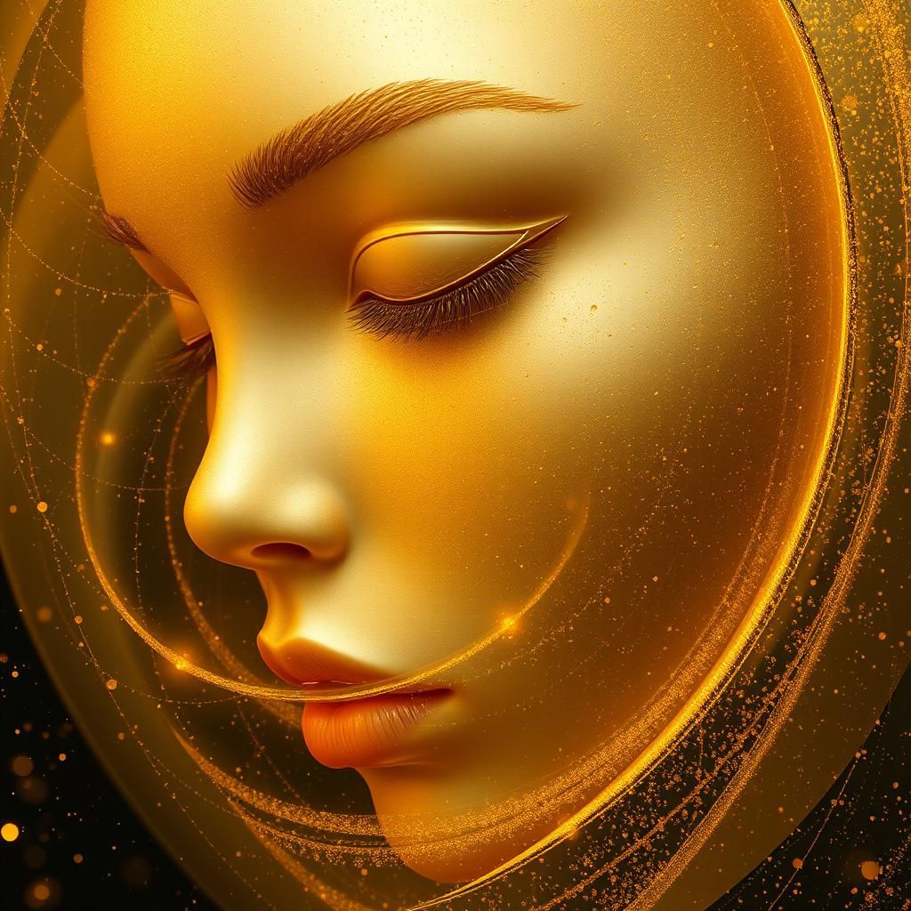 Golden Abstract Cycles: Detailed Matte Painting