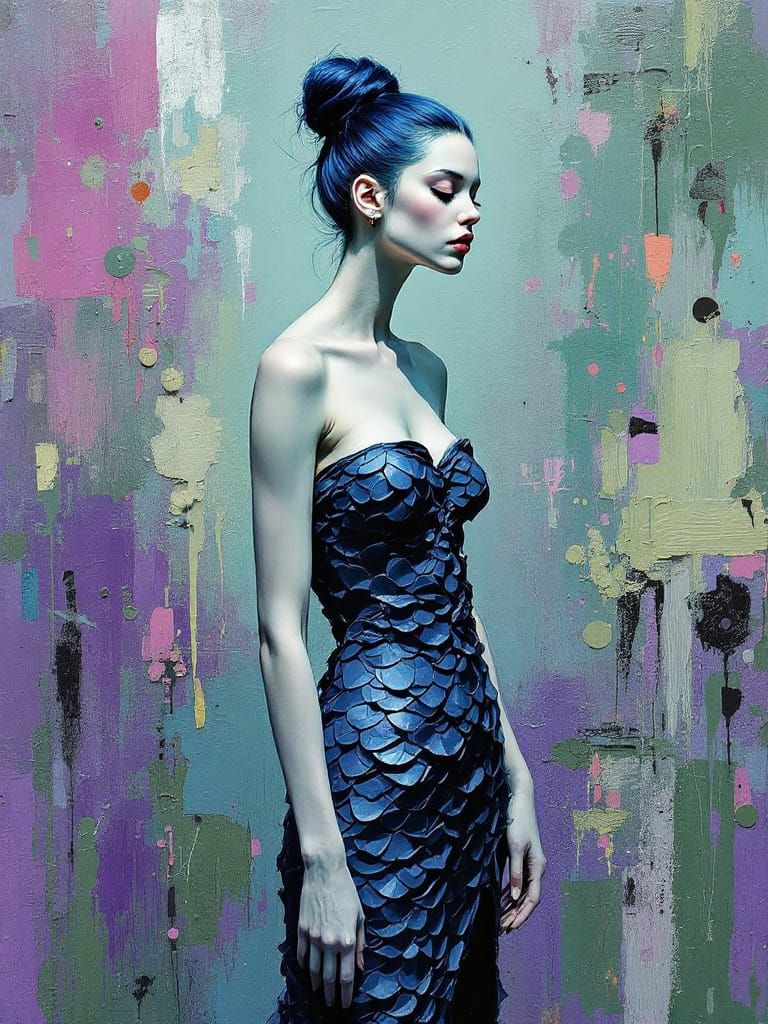 Neo-Expressionist Figure in Chaotic Color