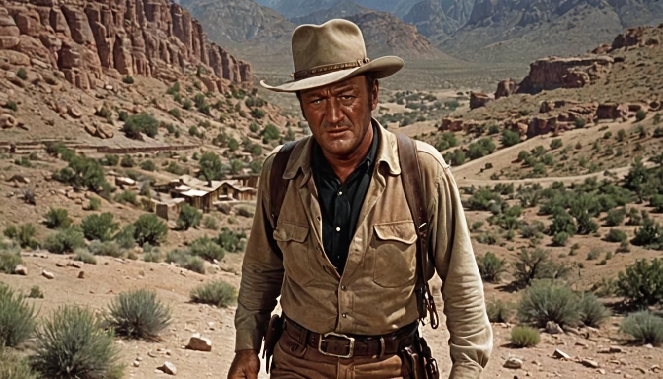 John Wayne in a Western Scene
