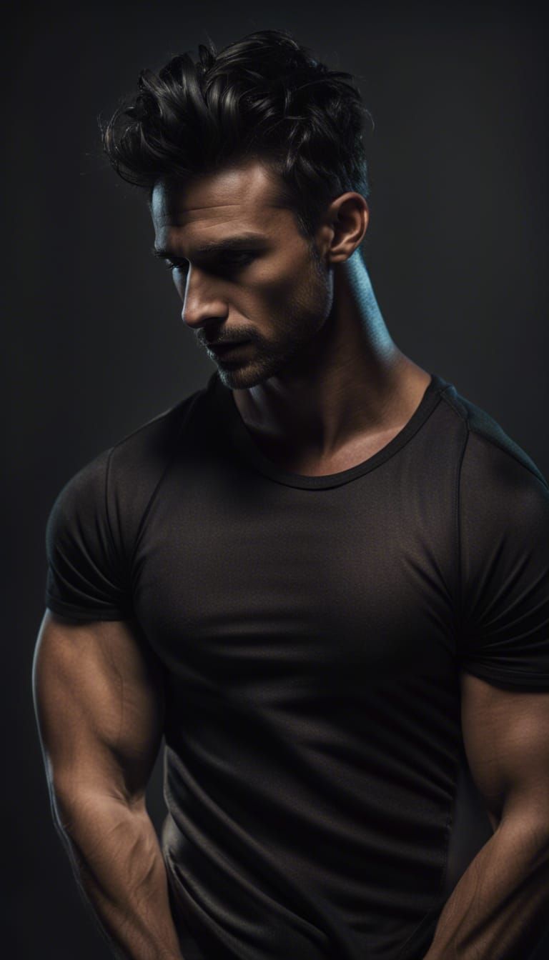 Muscular Man in Black Brief