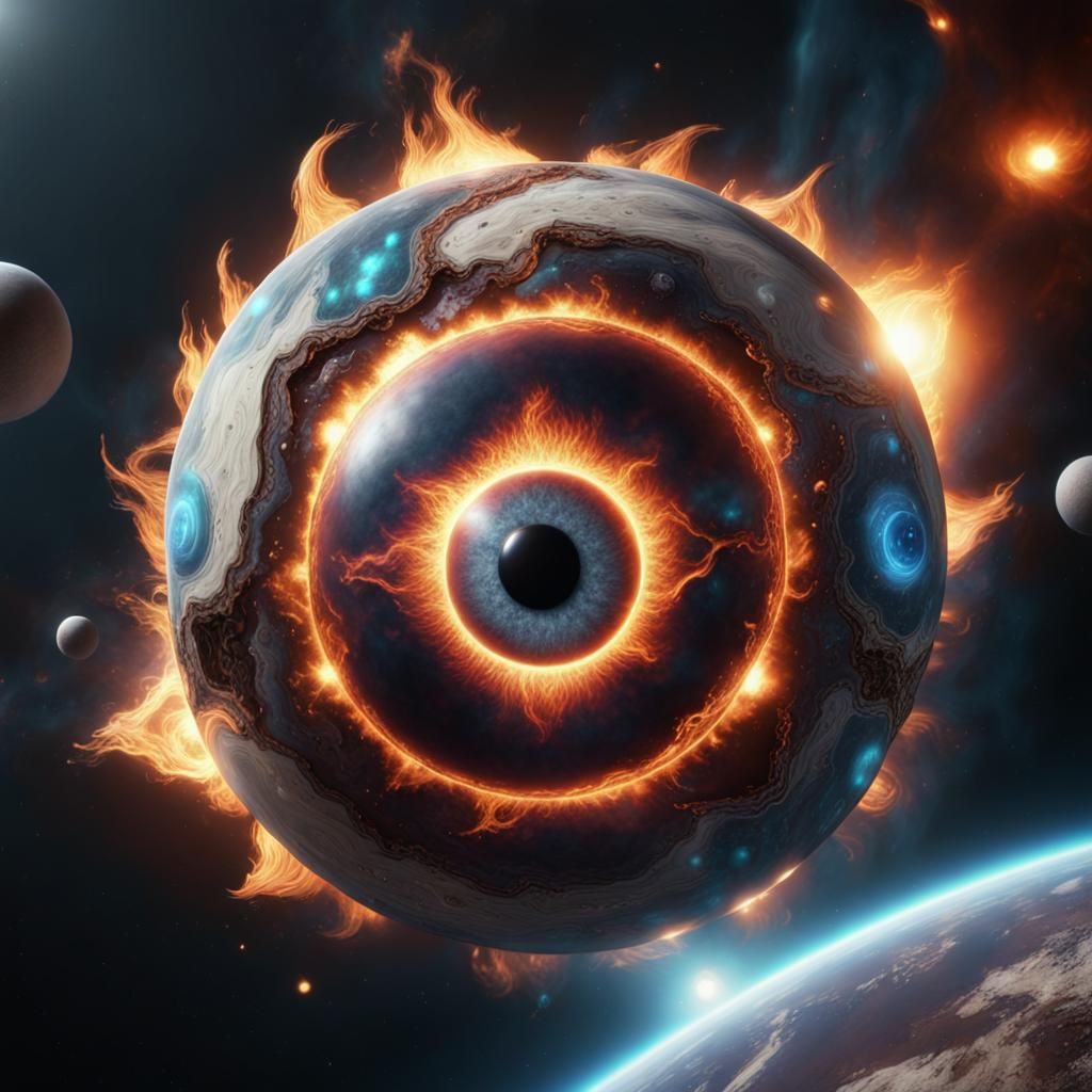 Supernova with Eyes and Orbiting Planets