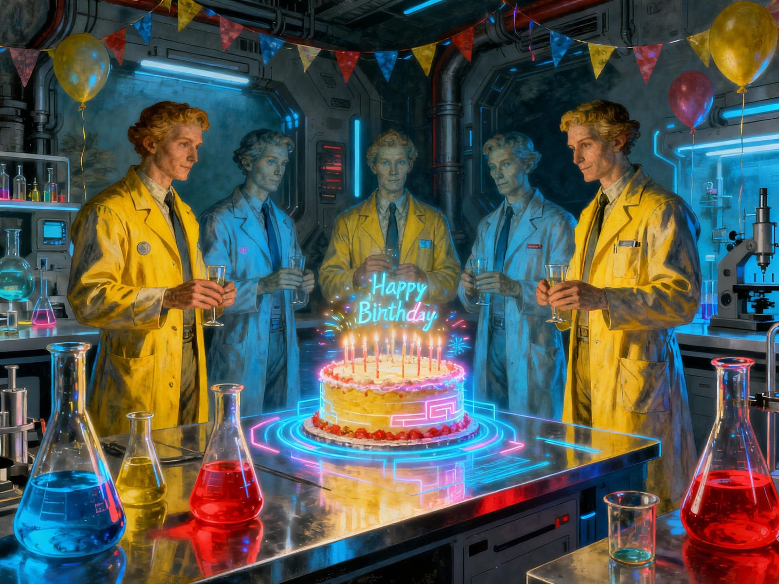 Futuristic Clone Birthday Party in Sci-Fi Lab
