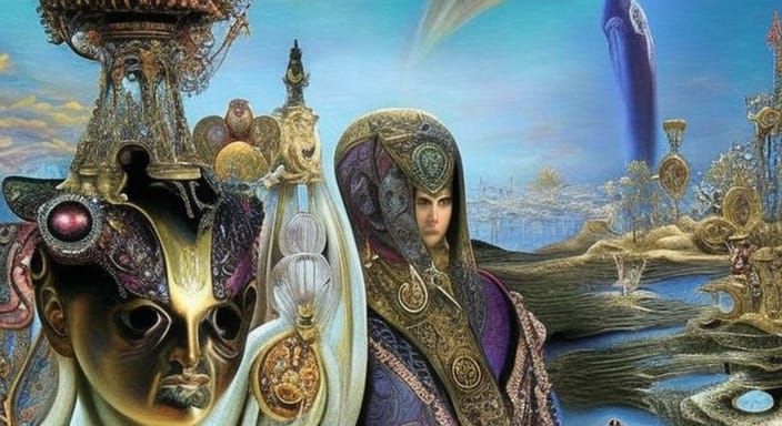 Surreal Dystopian Landscape Inspired by H.R. Giger