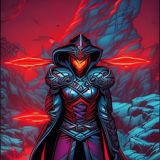 Blood Dragon Wizard at Night: Comic Book Art