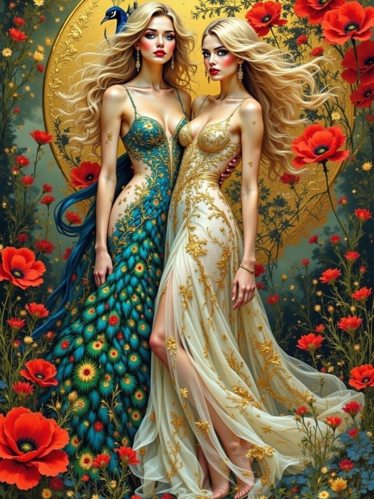 Surreal Floral Fantasy in Golden Light