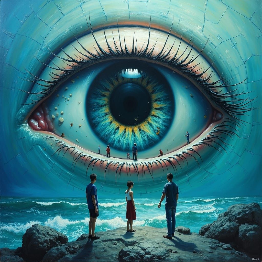 Mysterious Eye at Sea: An Oil Painting of Adventure and Myst...