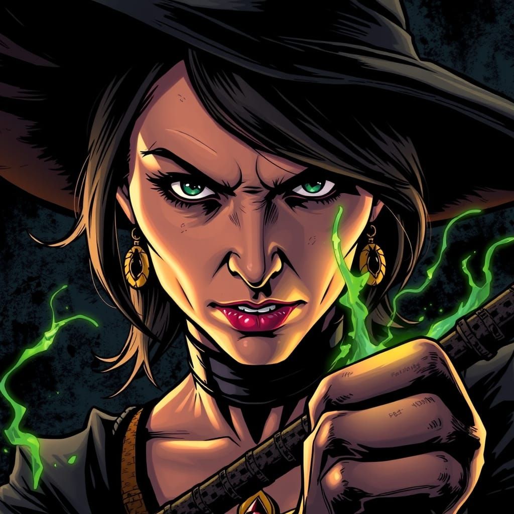 Nancy Downs Witch Comic Book Art Portrait