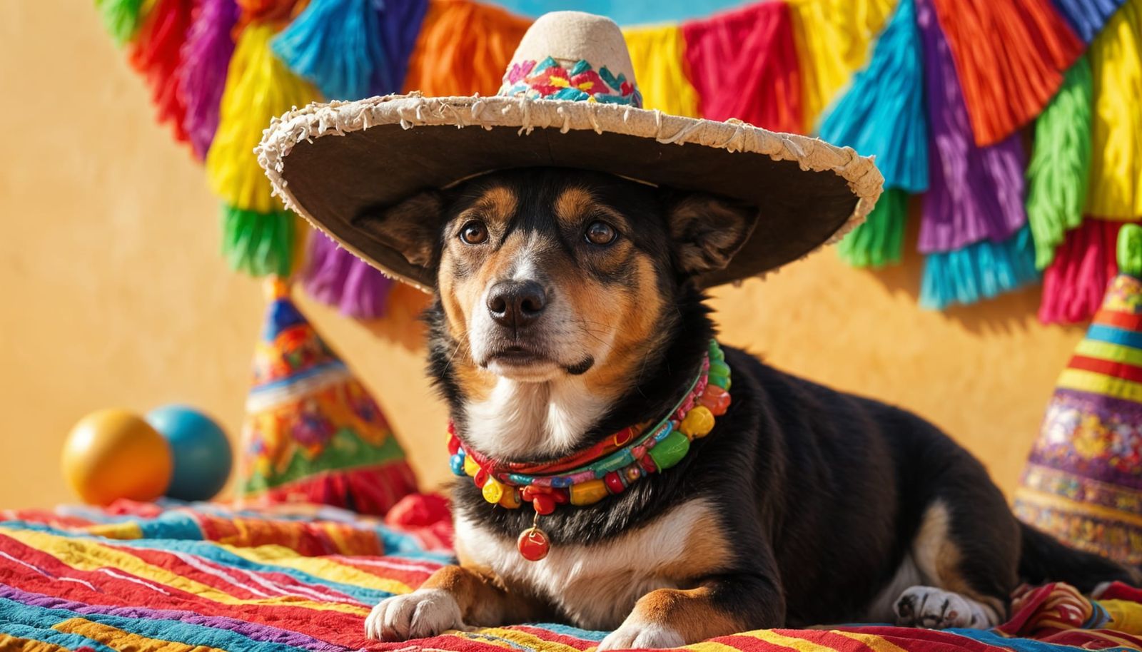 Dog Wearing Sombrero: A Festive Portrait
